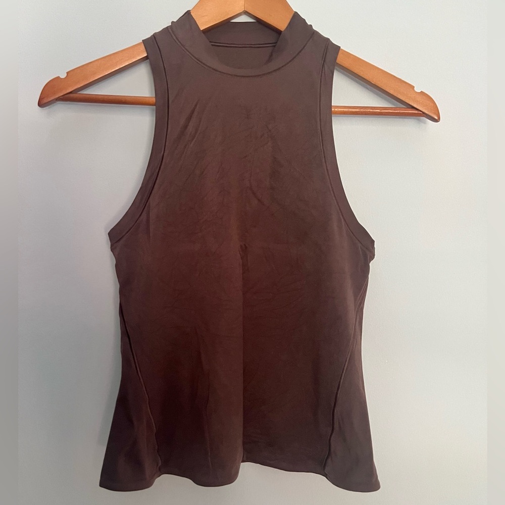 Lululemon Wundermost Ultra Soft Nulu Mockneck Tank Top *Espresso Size Small